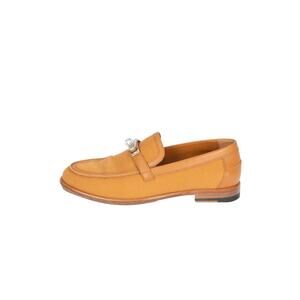 HERMÈS Brown Canvas Destin Loafers Size 37.5 US 7.5